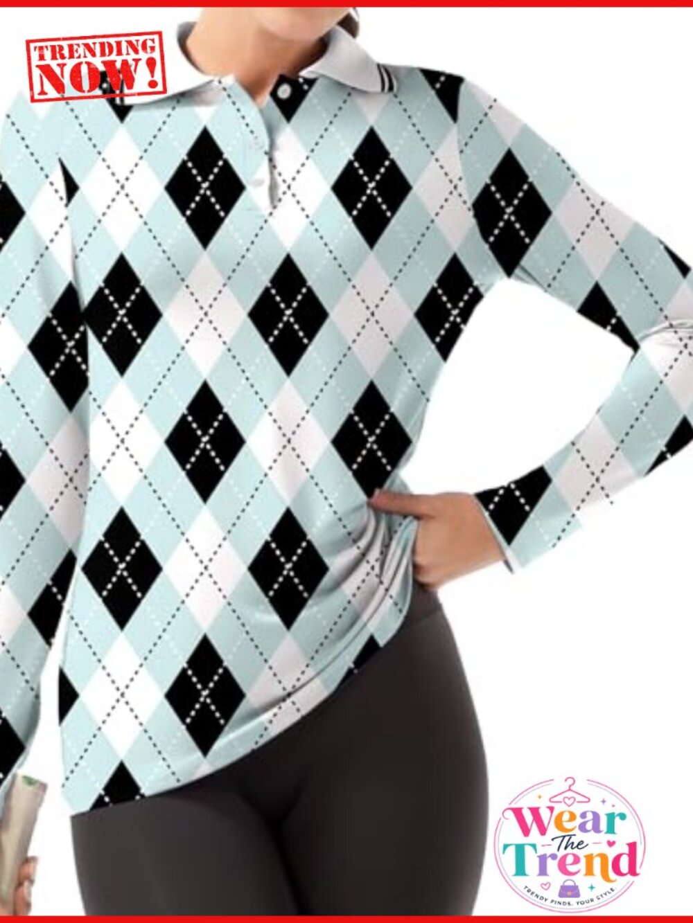 GGOV Women's Long Sleeve Golf Polo Shirt UPF 50+ Quick Dry Athletic Top